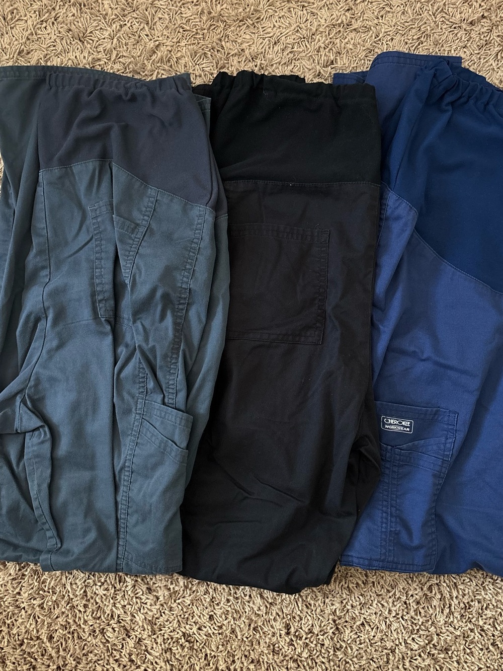 Maternity Cherokee Workwear Women’s Boot Cut Scrub Pants - Blue, Black, Slate